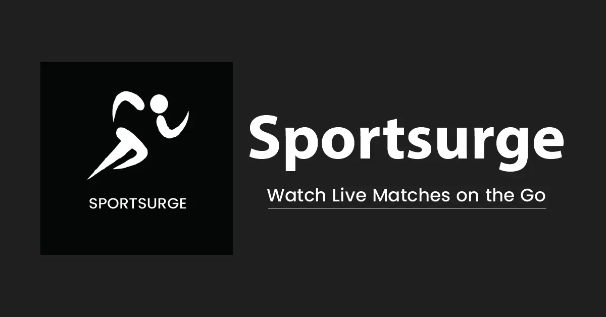 Banner showing Sportsurge APK 2025 download option with tagline stream live sports, no ads, no fees