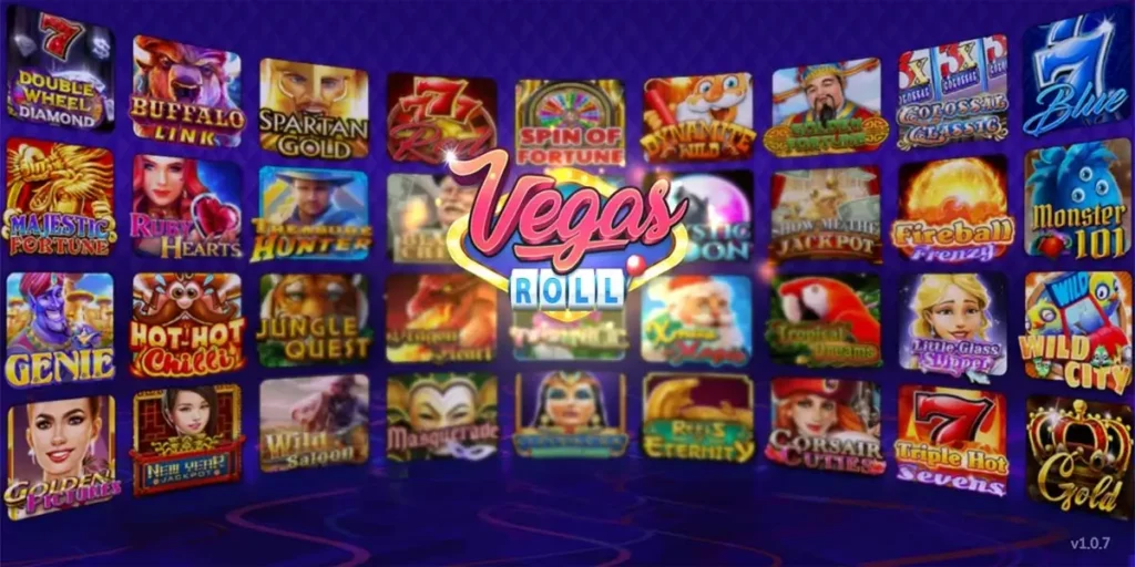 Second welcome screen showing Vegas Roll 777 interface